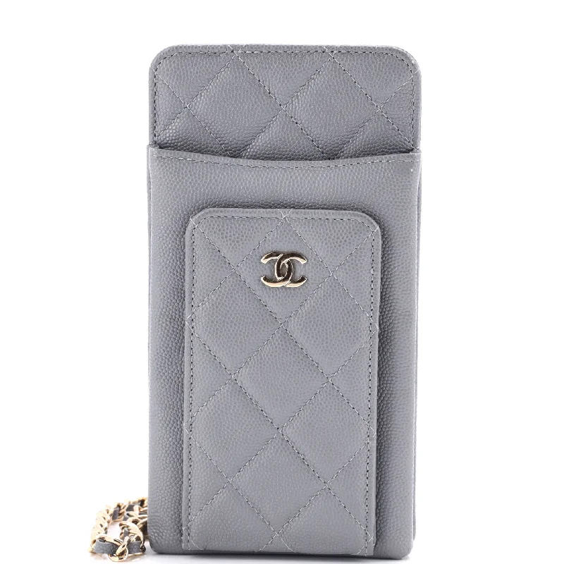 O Phone Holder Crossbody Bag Quilted Caviar