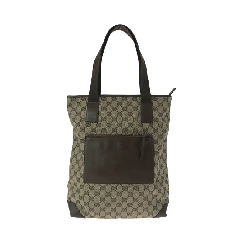 Gucci Brown Beige GG Canvas Tote Bag