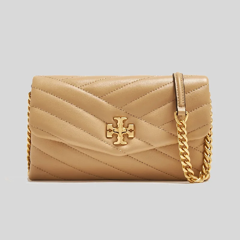 TORY BURCH Kira Chevron Chain Wallet Desert Dune 90343