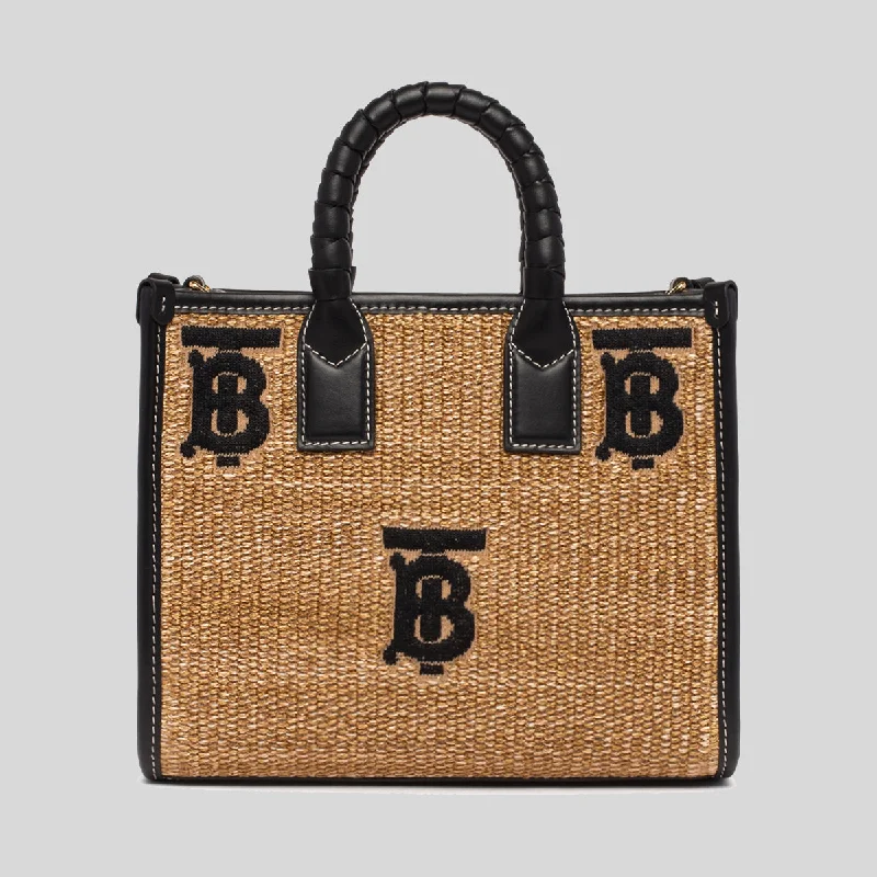 BURBERRY Mini Freya Tote Natural/Black 80661711