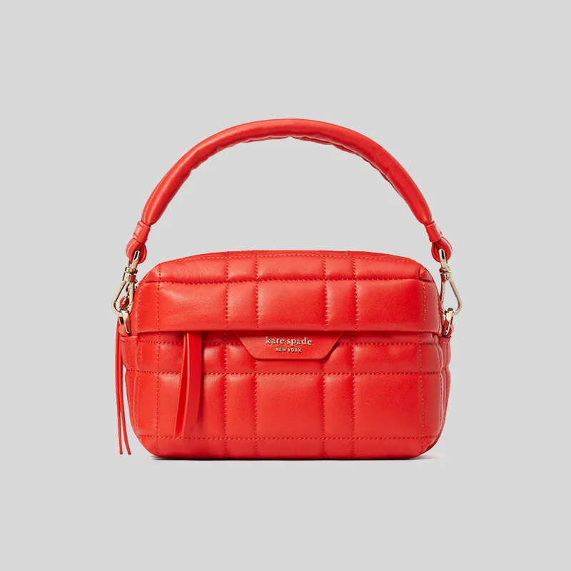 Kate Spade Softwhere Quilted Leather Small Convertible Crossbody Bright Red K7999