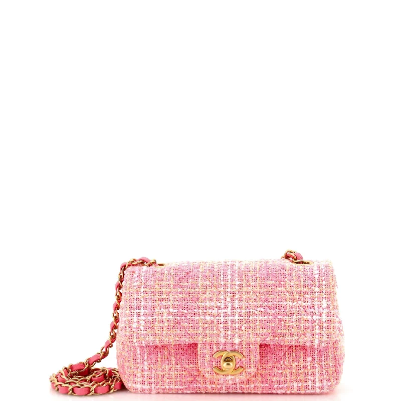 Classic Single Flap Bag Quilted Tweed Mini