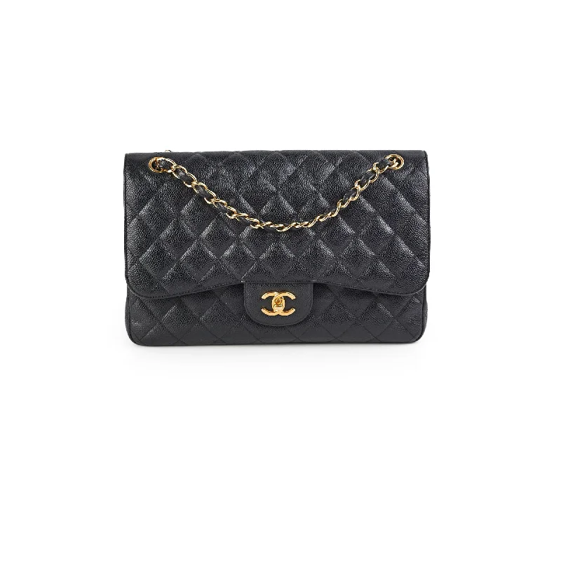 Chanel Caviar Double Classic Flap Jumbo Black