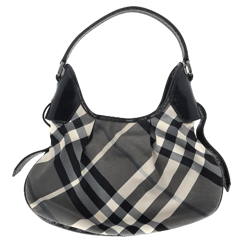 Burberry Beat Check Shoulder Bag in Black Nylon