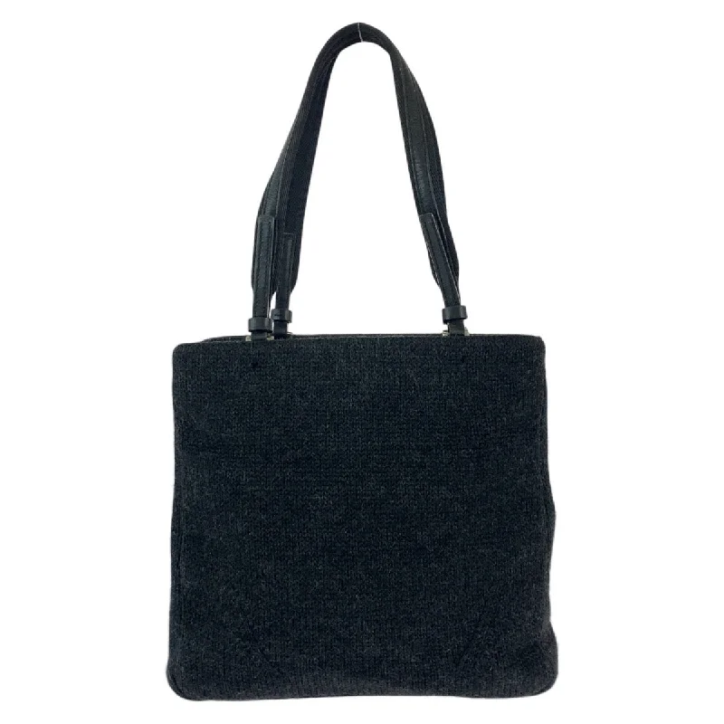 Prada Wool Triangle Logo Tote Bag