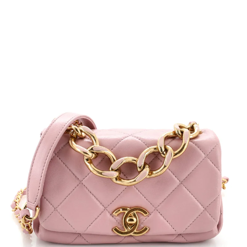 Color Match Flap Bag Quilted Lambskin Mini