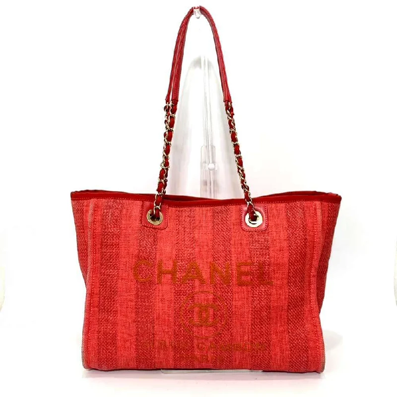 Chanel Deauville Medium Tote Bag Red