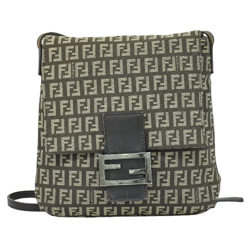 Fendi Zucchino  Canvas Shoulder Bag (Pre-Owned)