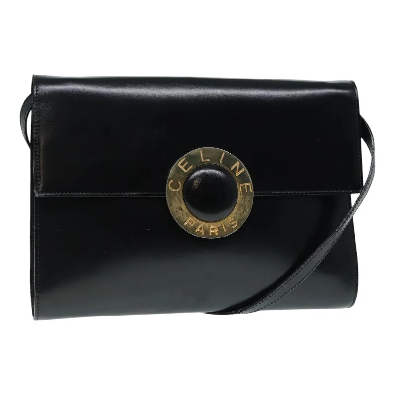 Céline Logo Du Cercle  Leather Shoulder Bag (Pre-Owned)