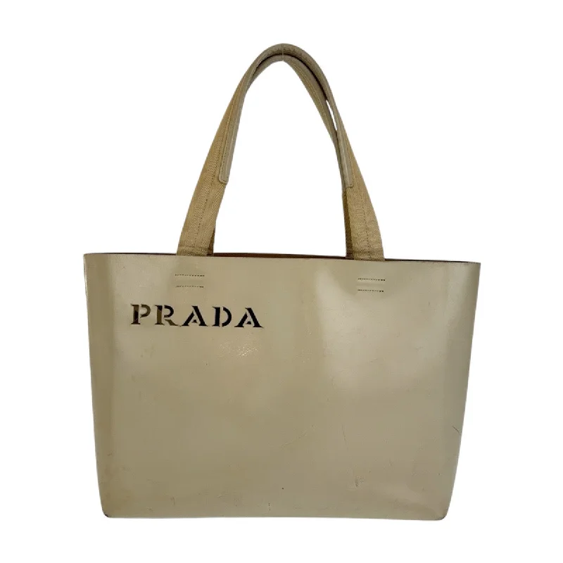 Prada Beige Leather Tote Bag