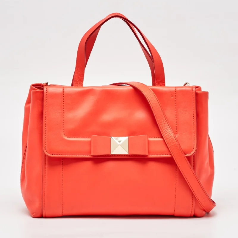 Kate Spade Orange Leather Bow Terrace Bradshaw Tote