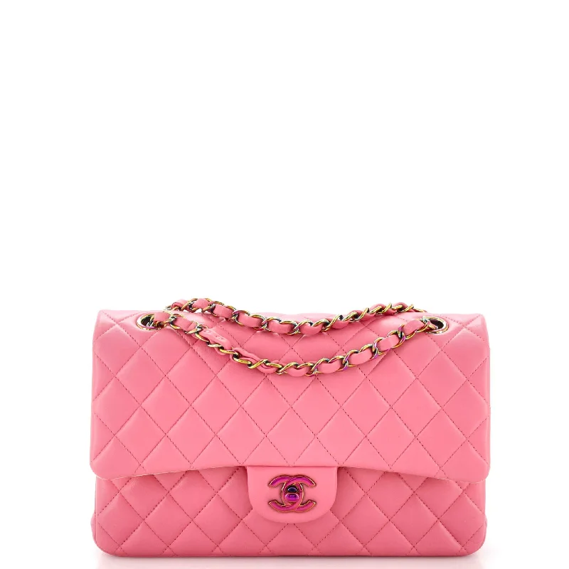 Classic Double Flap Bag Quilted Lambskin with Rainbow Hardware Small