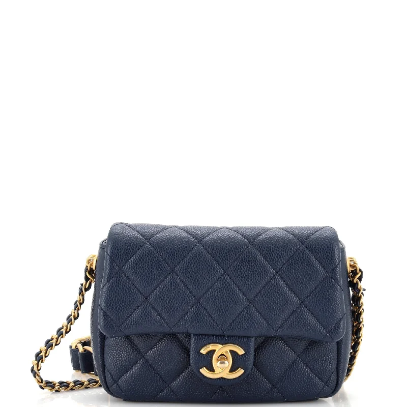 Chain Soul Flap Bag Quilted Caviar Mini