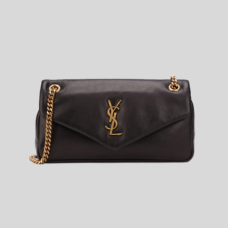 SAINT LAURENT YSL Calypso In Plunged Lambskin Black 734153