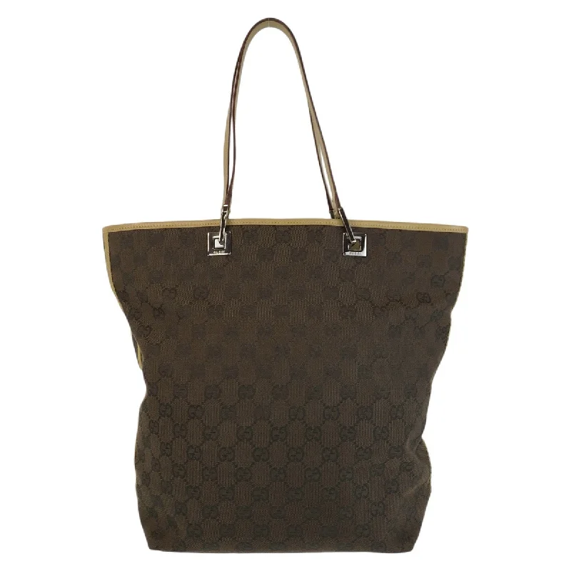 Gucci GG Canvas Leather Tote Bag