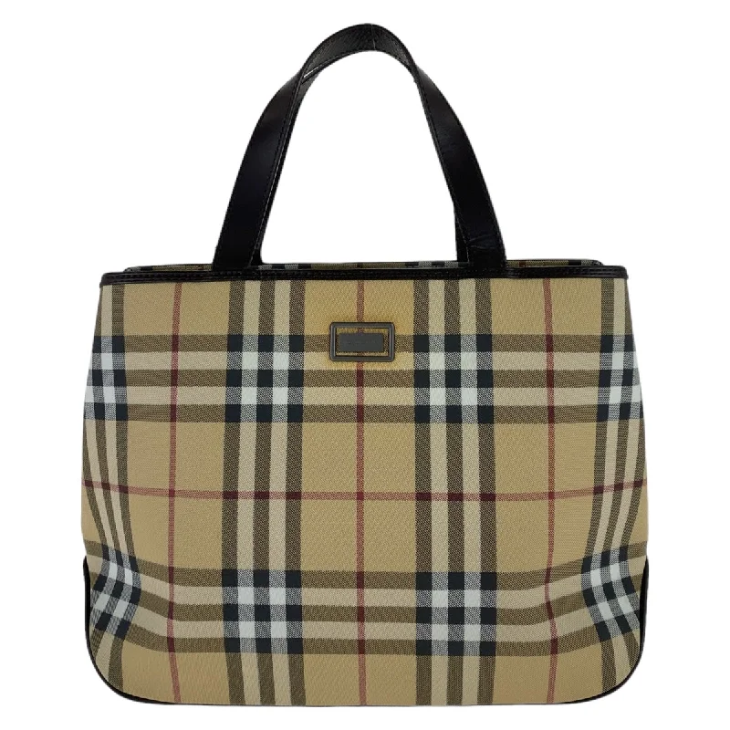 Burberry Check Canvas Tote Bag