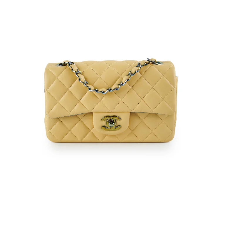 Chanel 21P Mini Rectangular Lambskin Flap Yellow/Blue