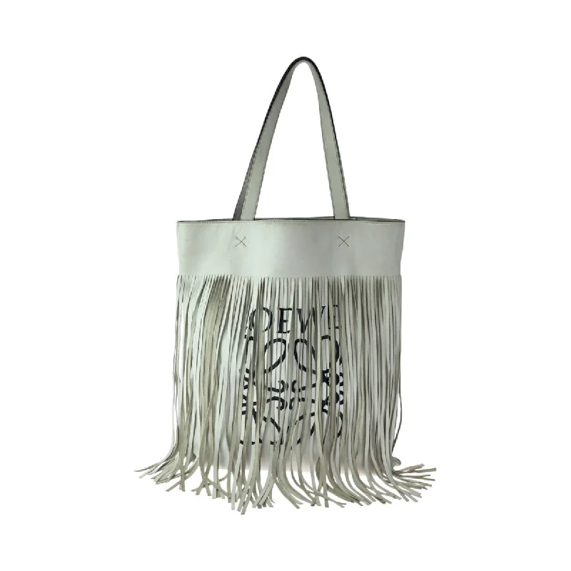 Loewe Anagram Leather Fringe Tote Bag