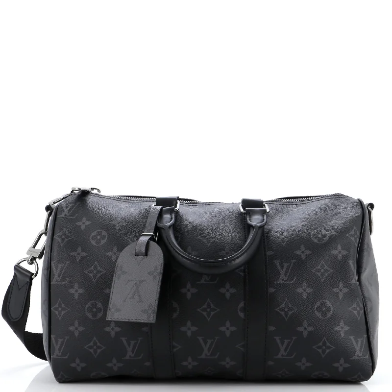 Keepall Bandouliere Bag Reverse Monogram Eclipse Canvas 35