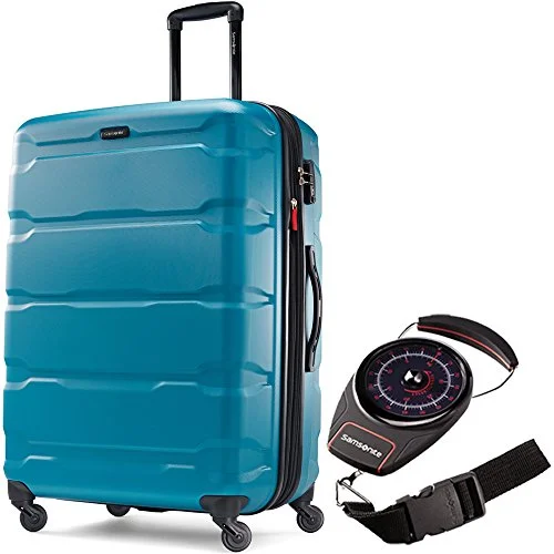 Samsonite 68310-2479 Omni Hardside Luggage 28 Inch Spinner - Caribbean Blue Bundle with Manual Luggage Scale