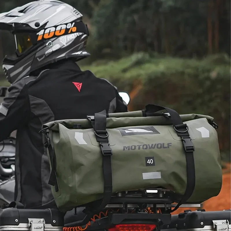 Motorcycle Waterproof Tail Bag Travel Outdoor Dry Luggage Roll Pack