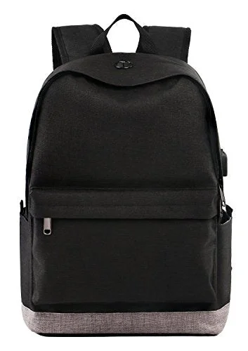 School Backpack For Laptop, Unisex Water-Resistant Student Travel Back Bag With Usb Charging