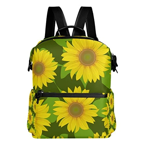 Colourlife Vibrant Sunflowers Stylish Casual Shoulder Backpacks Laptop School Bags Travel