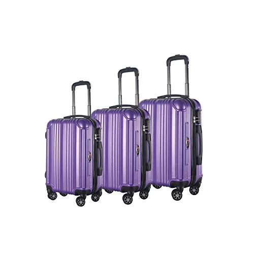 BRIO Luggage 3-piece Hardside Spinner Luggage Set Silver