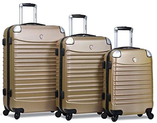 Dejuno Impact Hardside 3-Piece Spinner Luggage Set, Champagne