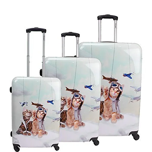 Chariot Cat Pilots 3-Piece Hardside Lightweight Spinner Luggage Set