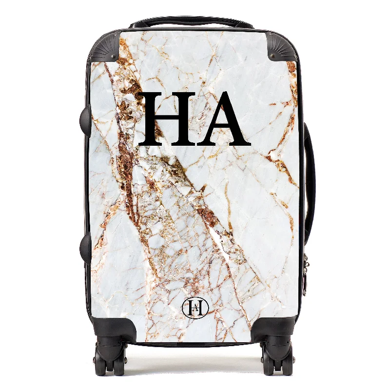 Personalised Printed Suitcase - Natural Marble