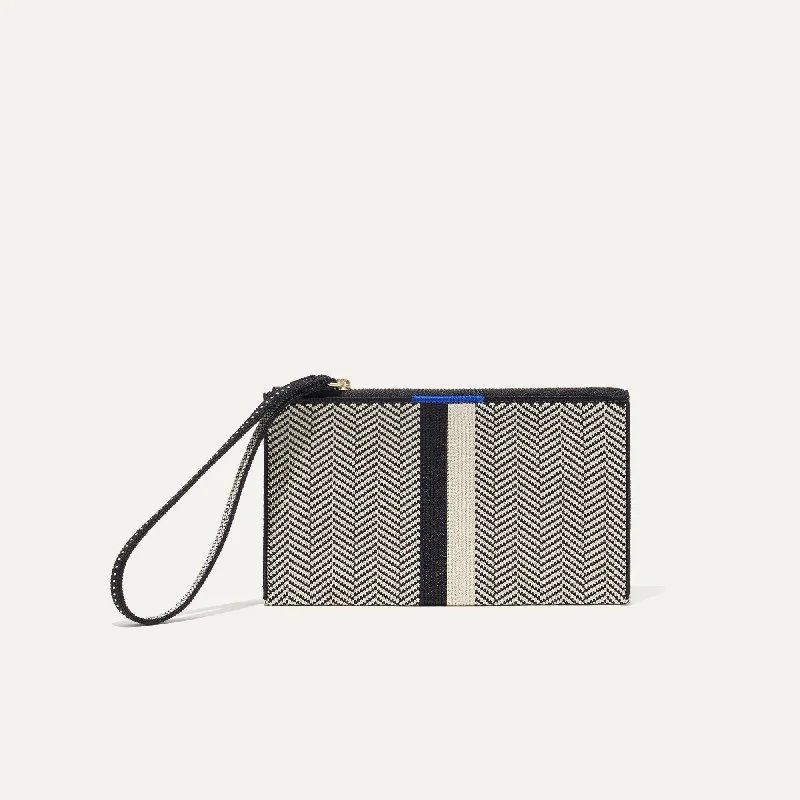 The Wallet Wristlet - Mist Herringbone