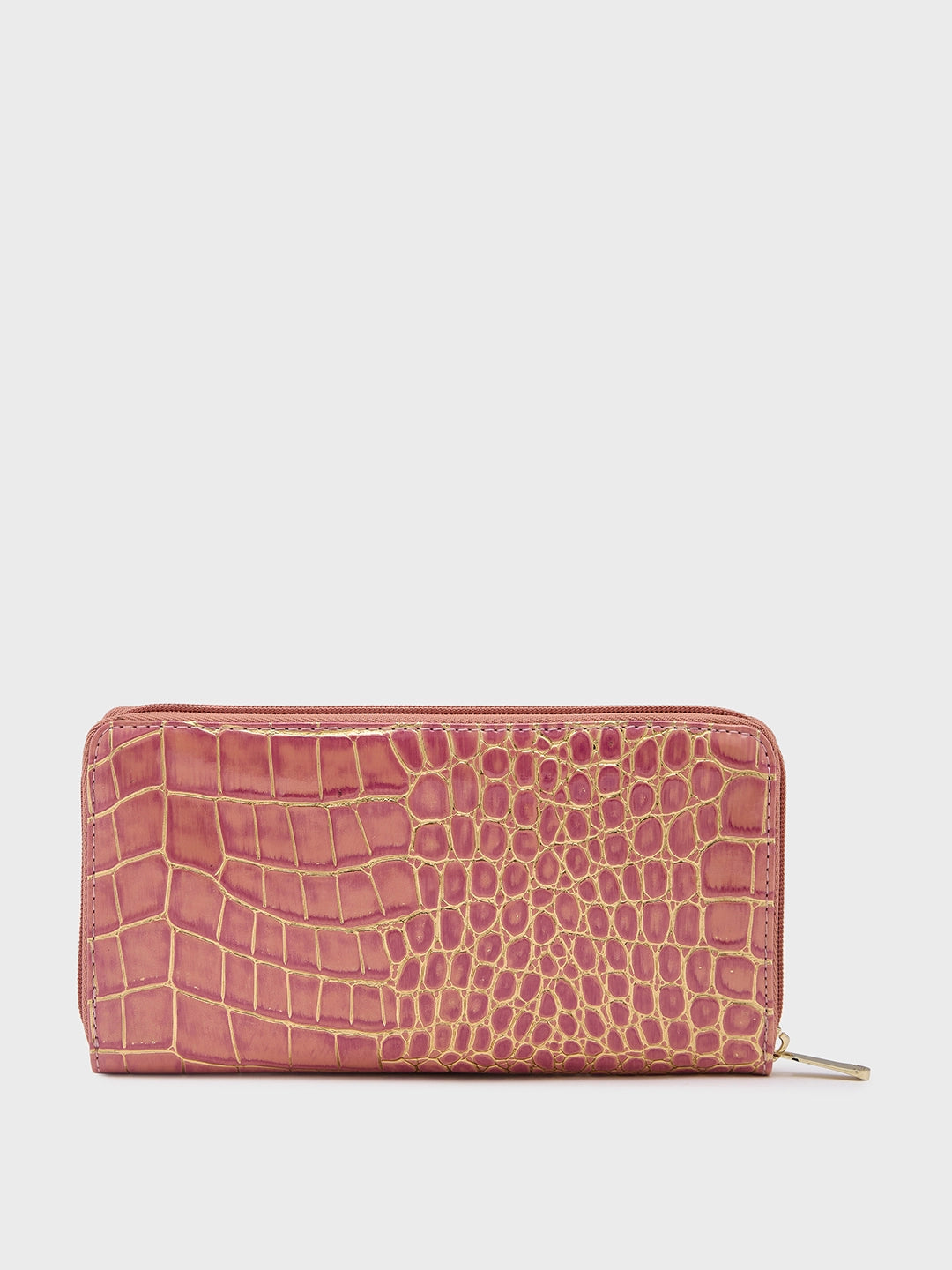 Caprese Miranda Zip Around Wallet Large Croco Pink