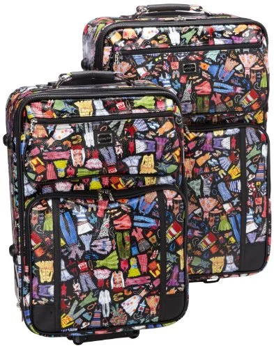 Sydney Love 2 Piece Rolling Luggage Set, Wardrobe Print,One Size