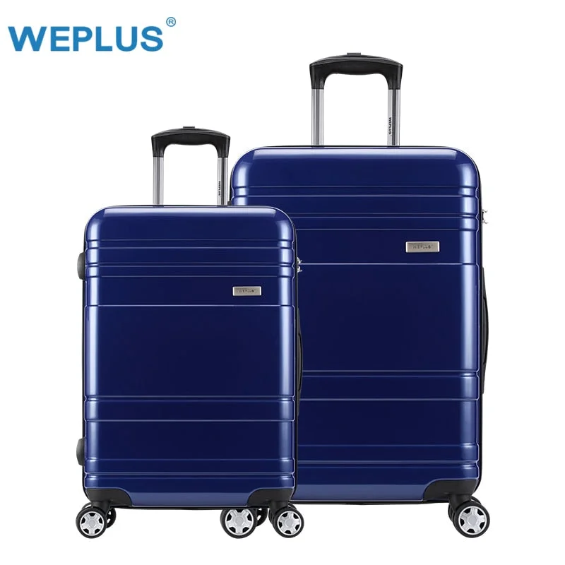 Weplus 2Pcs/Set Rolling Luggage Pc Travel Suitcase With Wheels Trolley Tas Lock Hardside Case Women