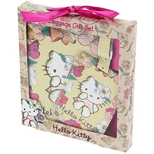 Character Travel Gifts Accessories (Hello Kitty, Passport Holder & Luggage Tag Set Vintage Style)