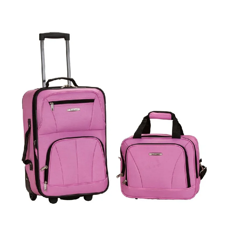 Rockland 2 PC LUGGAGE SET PINK