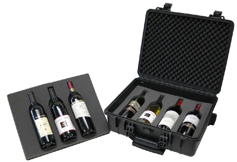 TZ Case WCB-018B Molded polypropylene 7 Bottle Wheeled Wine Case