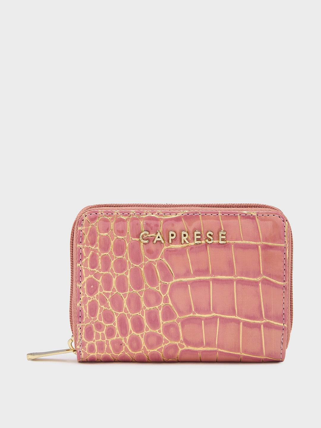 Caprese Miranda Zip Around Wallet Small Croco Pink