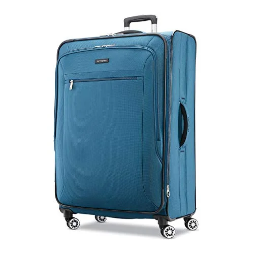 Samsonite Ascella X Softside Expandable Luggage with Spinner Wheels, Teal, Checked-Large 29-Inch