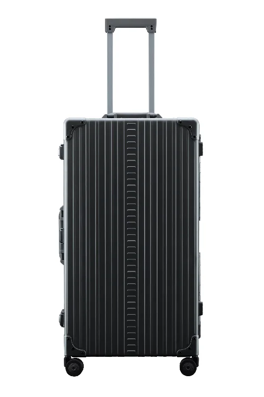 Aleon 30" International Trunk Aluminum Hardside Luggage (Onyx) Black