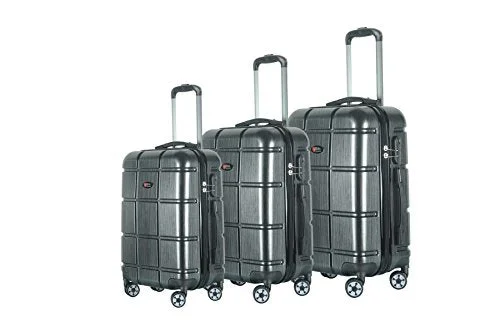 Brio Luggage ABS Hardside Luggage 3 Piece Set - Black