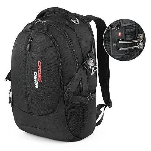 Crossgear Backpack With Lock Business Casual Large College School Daypack Laptops And Tablets Bag