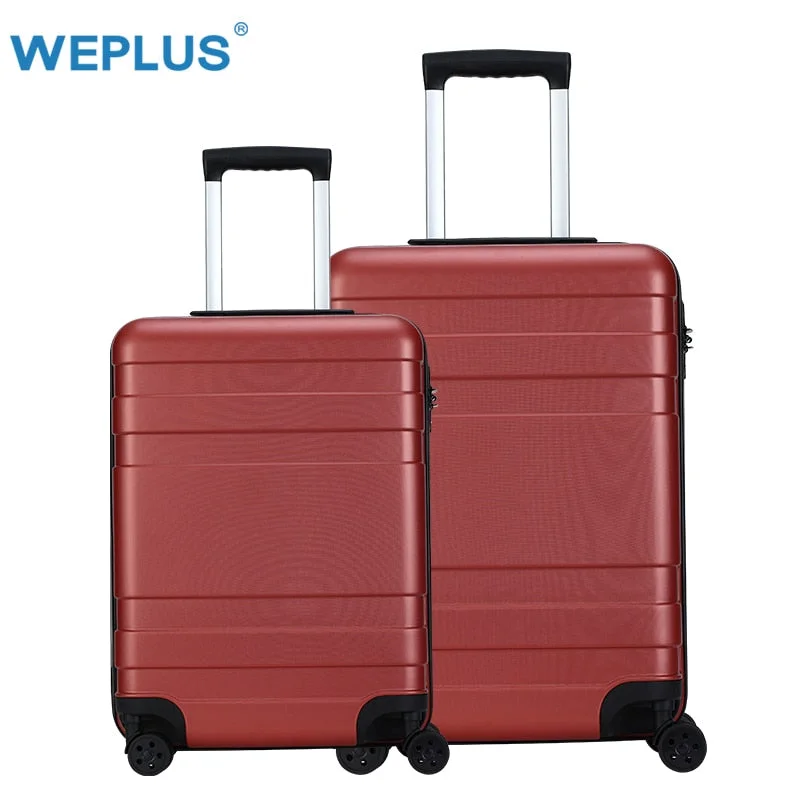 Weplus 2Pcs/Set Travel Suitcase Rolling Luggage Hardside Business Suitcase With Wheels Tsa Lock