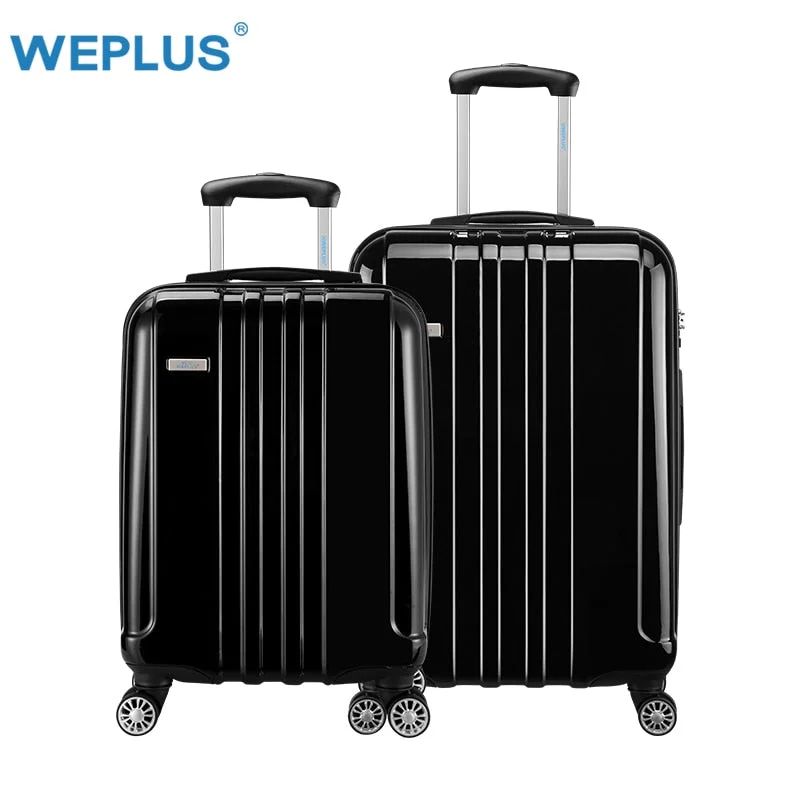 Weplus 2Pcs/Set Rolling Luggage Pc Travel Suitcase With Wheels Tas Lock Trolley Hardside Case Men