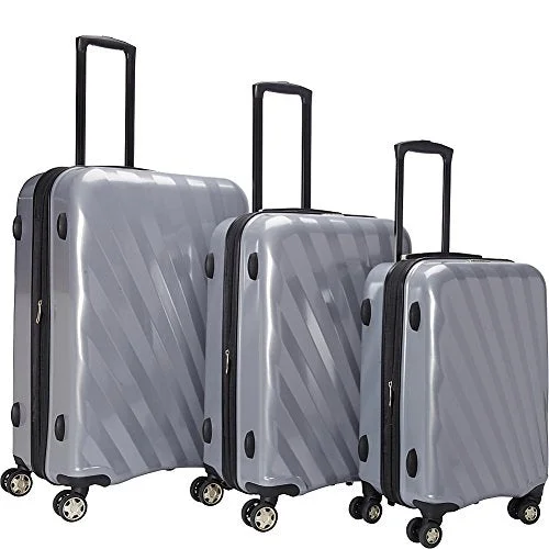 Mcbrine Luggage A747 Expandable 3Pc Luggage Set (Silver)