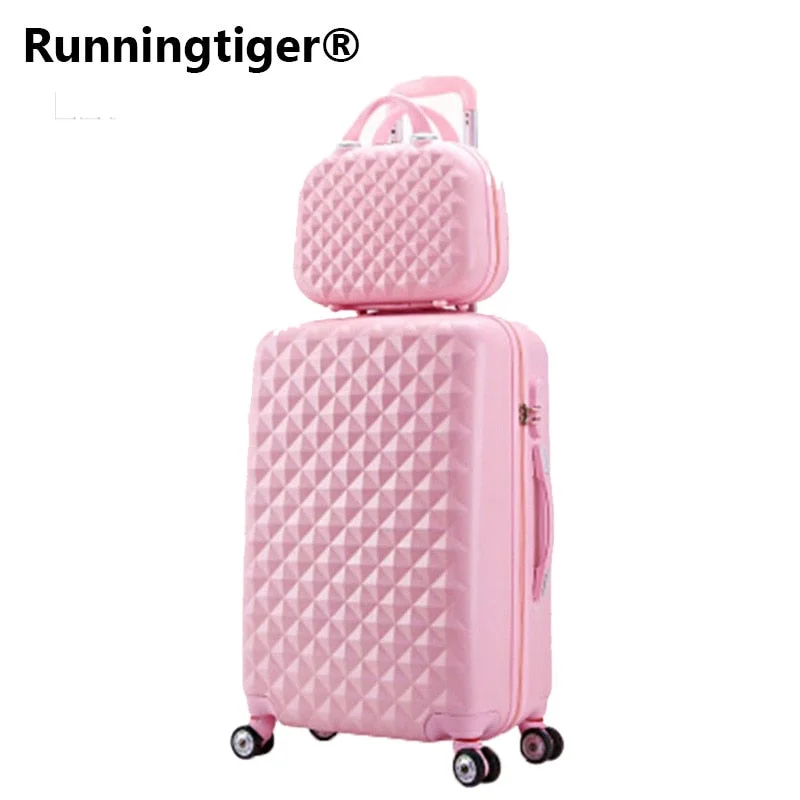 Travel Suitcase Set Rolling Luggage Set Spinner Trolley Case 20" Boarding Wheel Woman Cosmetic Case