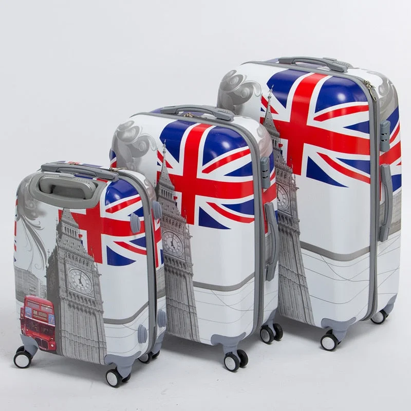 High Quality 20 24 28Inches(3 Pieces/Set) Pc Hardside Trolley Luggage,Man And Woman Travel