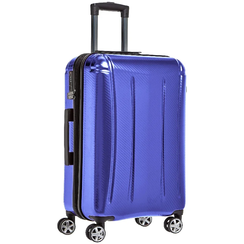 AmazonBasics Oxford Expandable Spinner Luggage Suitcase with TSA Lock - 24 Inch, Blue