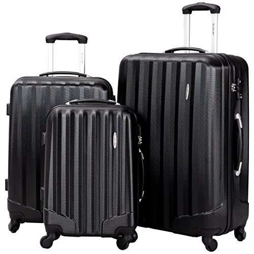 Lightweight 3 Piece Luggage Sets,Durable Hardshell Spinner Suitcase with TSA Approved Locks